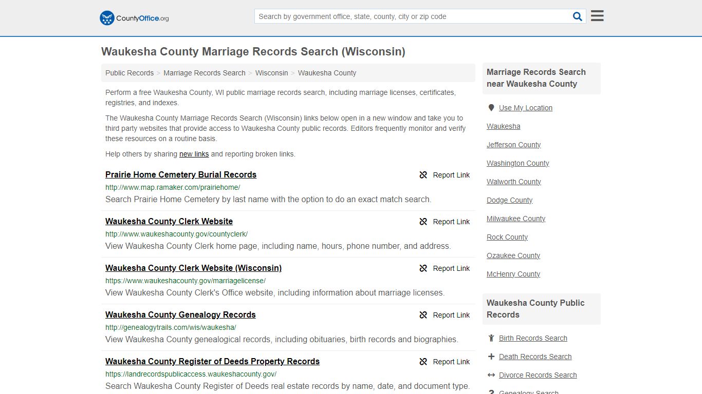 Marriage Records Search - Waukesha County, WI (Marriage Licenses ...