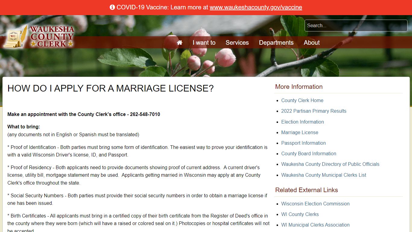 Waukesha County - Marriage License Apply