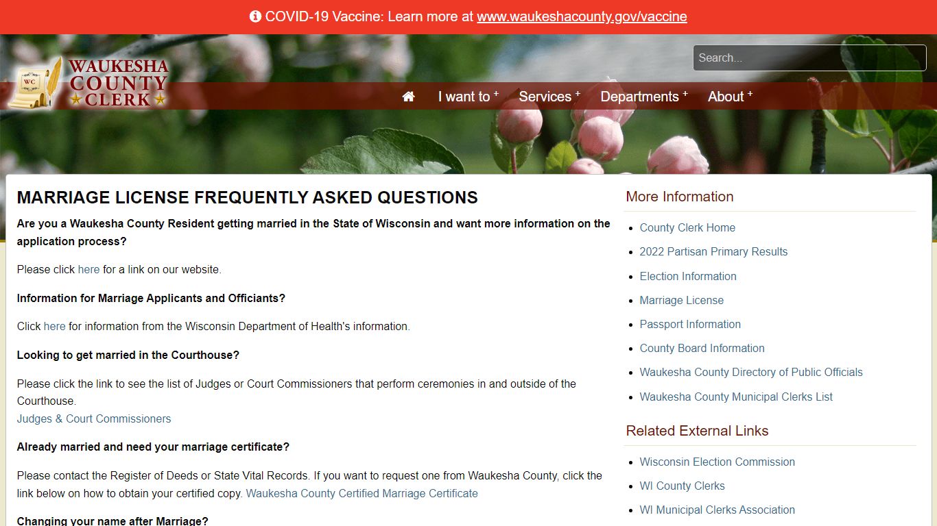 Waukesha County - Marriage License FAQ