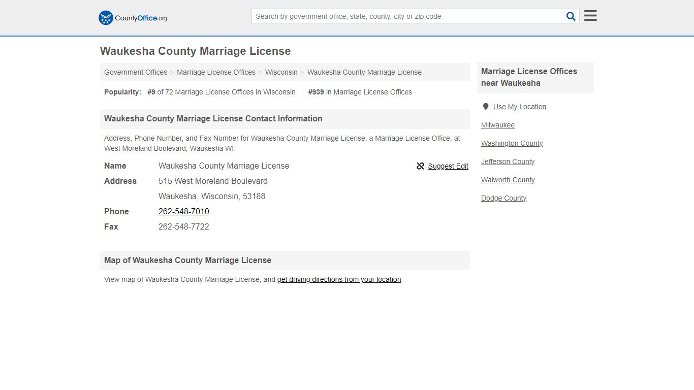 Waukesha County Marriage License