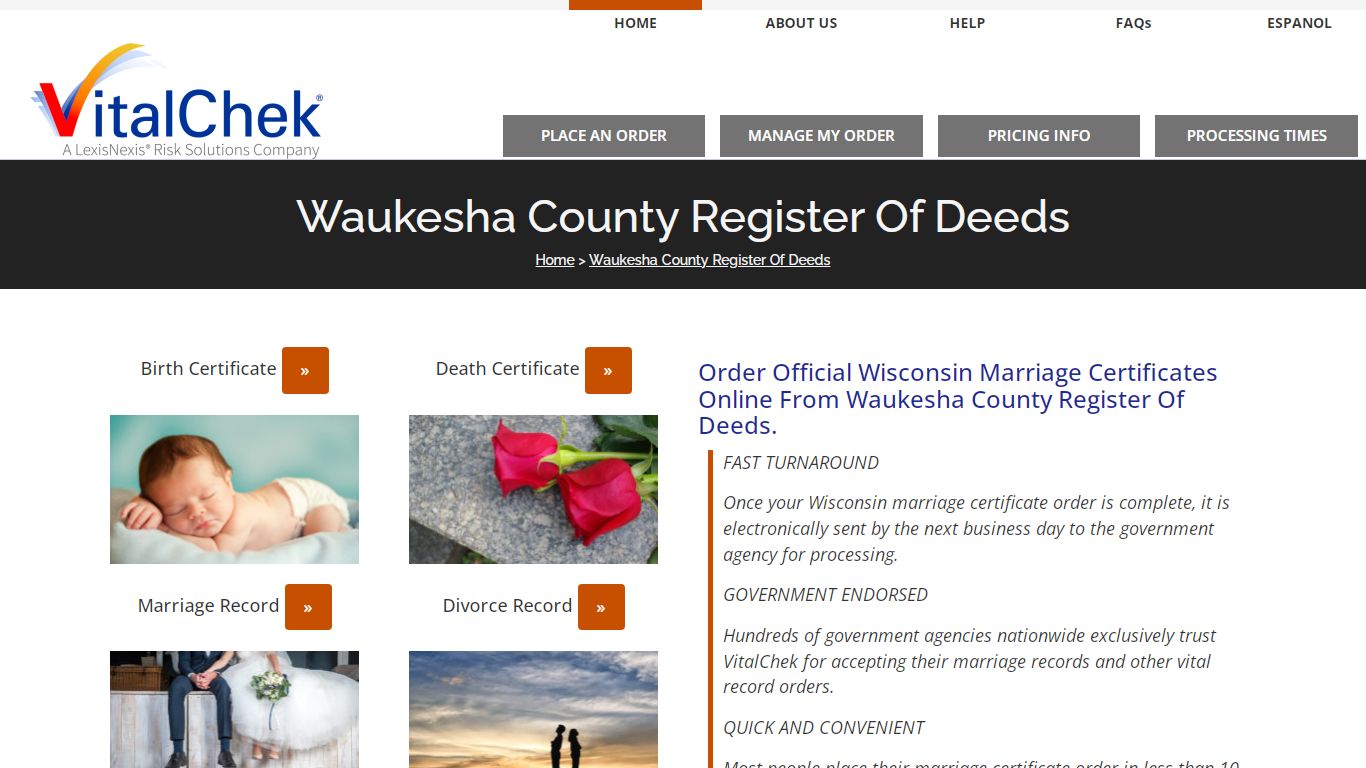 Waukesha County (WI) Marriage Certificates | Order Records - VitalChek